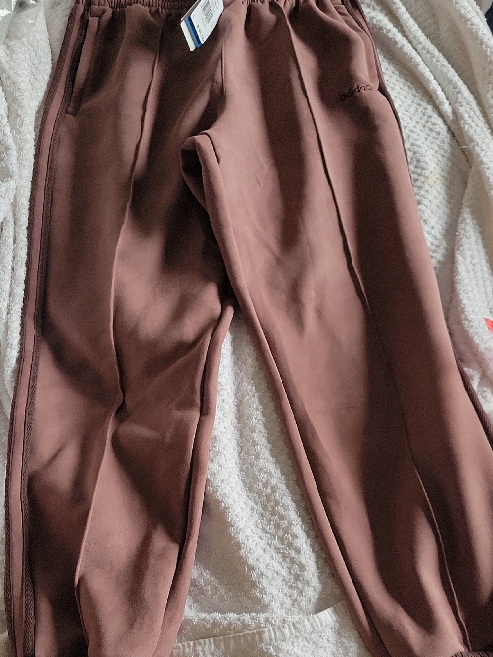 NWT- adidas Men's Mauve Brown Track Joggers